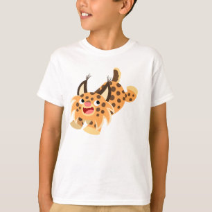Cute Prankish Tecknad Bobcat Children T-Shirt