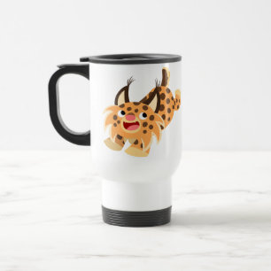 Cute Prankish Tecknad Bobcat Commuter Mugg