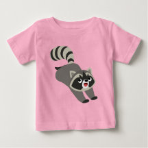 Cute Prankish Tecknad Raccoon Baby T-Shirt