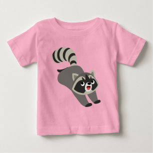 Cute Prankish Tecknad Raccoon Baby T-Shirt