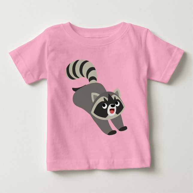 Cute Prankish Tecknad Raccoon Baby T-Shirt (Framsida)