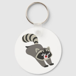 Cute Prankish Tecknad Raccoon Nyckelring