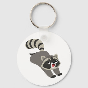 Cute Prankish Tecknad Raccoon Nyckelring