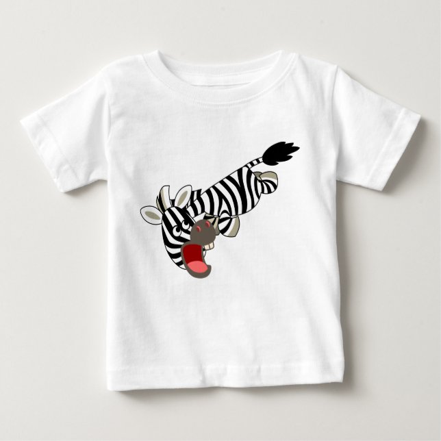 Cute Prankish Tecknad Zebra Baby T-Shirt (Framsida)