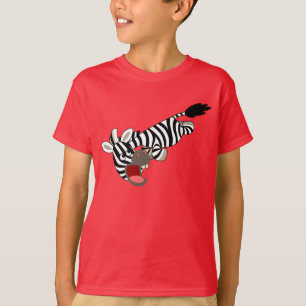 Cute Prankish Tecknad Zebra Children T-Shirt