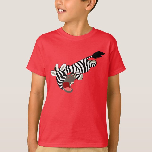 Cute Prankish Tecknad Zebra Children T-Shirt (Framsida)