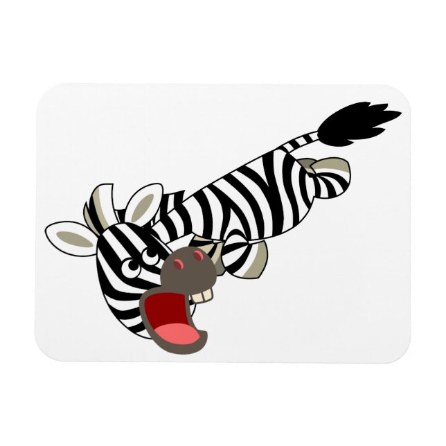 Cute Prankish Tecknad Zebra Flexible Magnet (Horisontell)