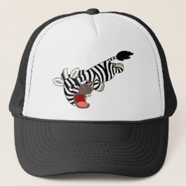 Cute Prankish Tecknad Zebra Hat Truckerkeps