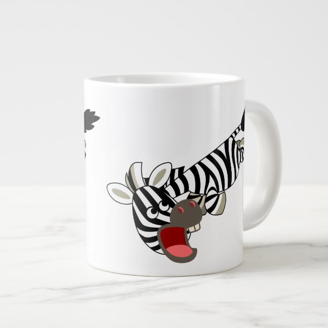 Cute Prankish Tecknad Zebra Jumbo Mugg (Framsida höger)