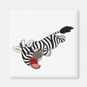 Cute Prankish Tecknad Zebra Magnet