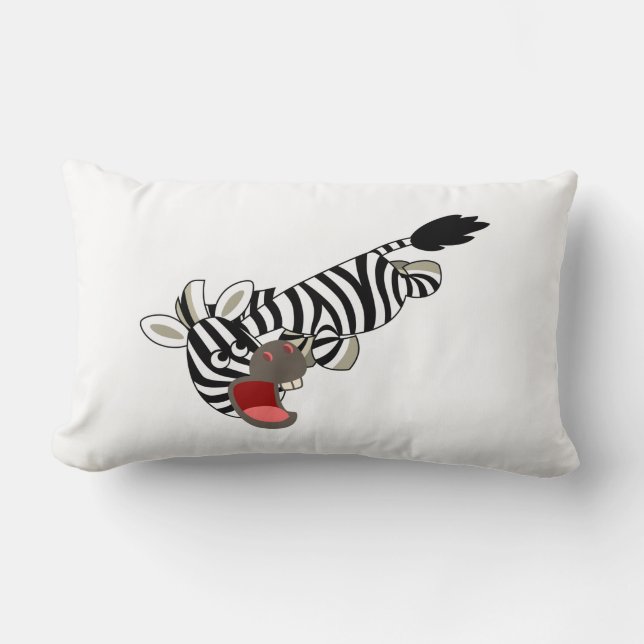 Cute Prankish Tecknad Zebra Pillow Lumbarkudde (Framsida)