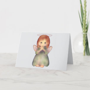 Cute Praying Angel-hälsningskort Kort