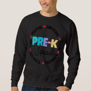 Cute Pre K Squad School Admin-utvärdering tillbaka Lång Ärmad Tröja