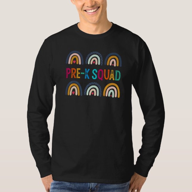 Cute Pre K Squad School Admin-utvärdering tillbaka T Shirt (Framsida)