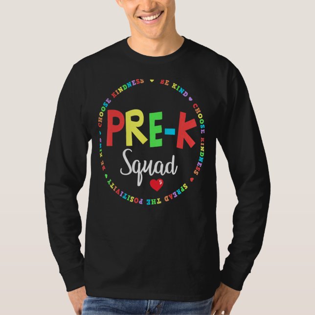 Cute Pre K Squad School Admin-utvärdering tillbaka T Shirt (Framsida)