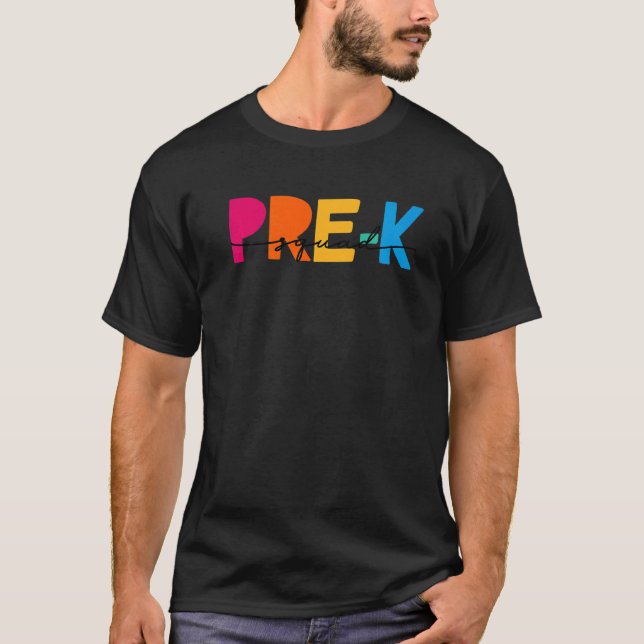 Cute Pre K Squad School Admin-utvärdering tillbaka T Shirt (Framsida)