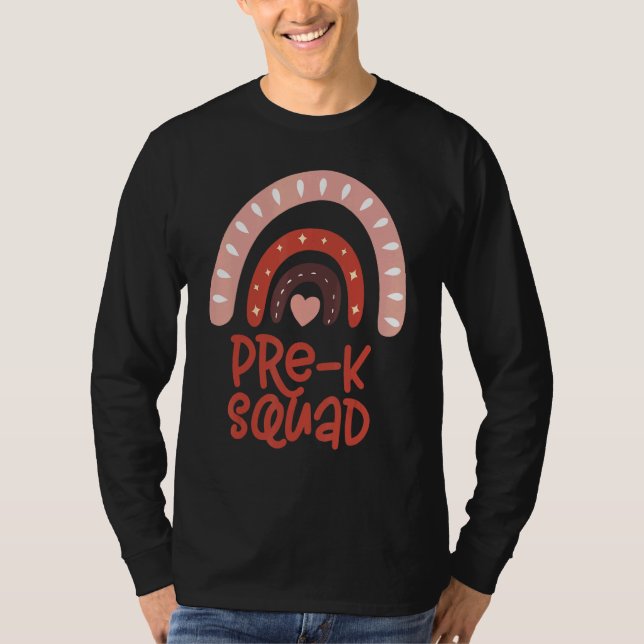 Cute Pre K Squad School Admin-utvärdering tillbaka T Shirt (Framsida)