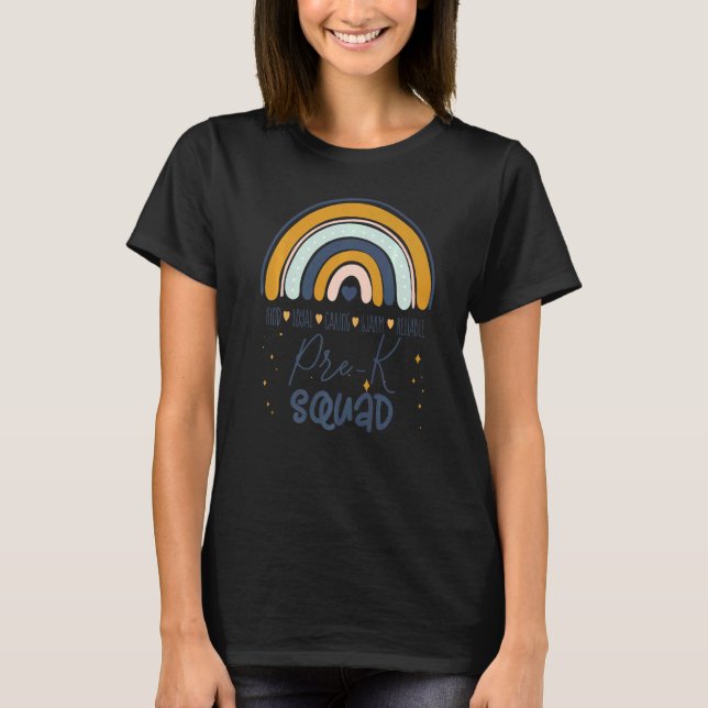 Cute Pre K Squad School Admin-utvärdering tillbaka T Shirt (Framsida)