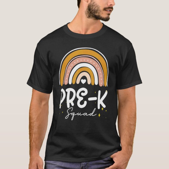 Cute Pre K Squad School Admin-utvärdering tillbaka T Shirt (Framsida)