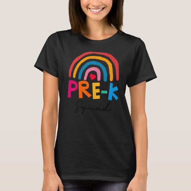 Cute Pre K Squad School Admin-utvärdering tillbaka T Shirt (Framsida)