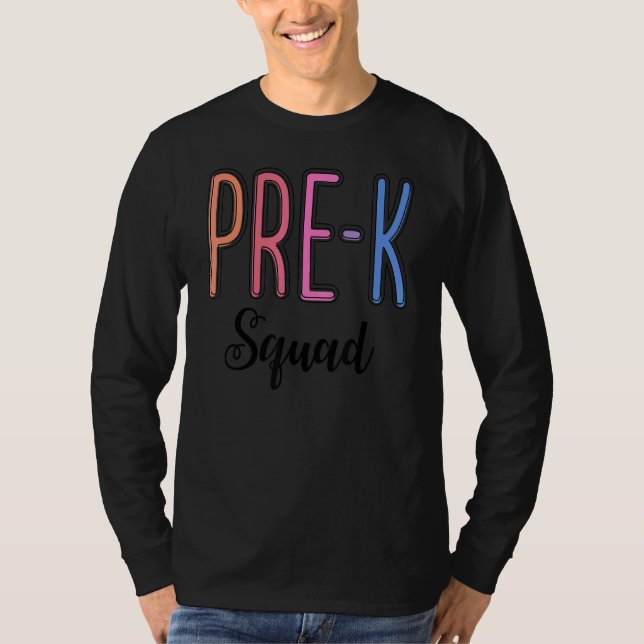 Cute Pre K Squad School Admin-utvärdering tillbaka T Shirt (Framsida)