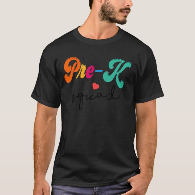 Cute Pre K Squad School Admin-utvärdering tillbaka T Shirt (Framsida)