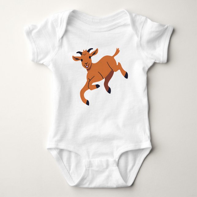 Cute Precious Jumping Goat Kid T Shirt (Framsida)