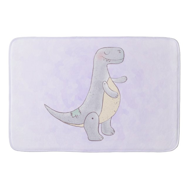 Cute PreHistorik Dinosaur Leksak Watercolor Badrumsmatta (Framsidan)