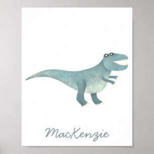 Cute Prehistorisk T-Rex Dinosaur Personlig Poster