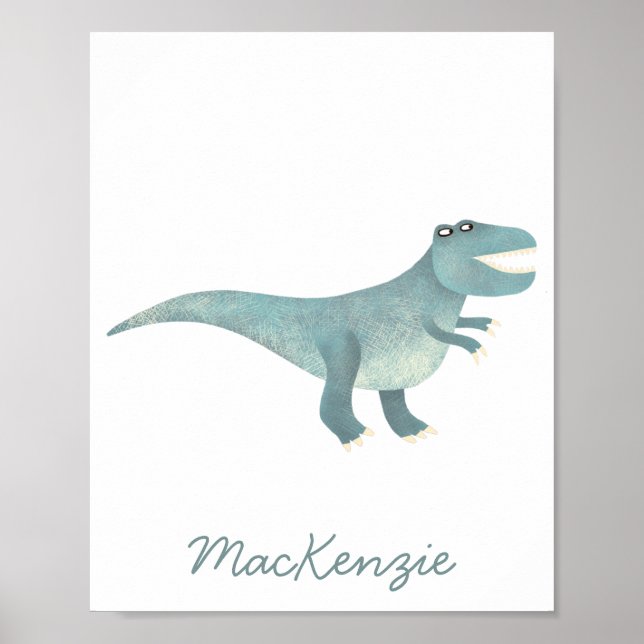 Cute Prehistorisk T-Rex Dinosaur Personlig Poster (Framsidan)