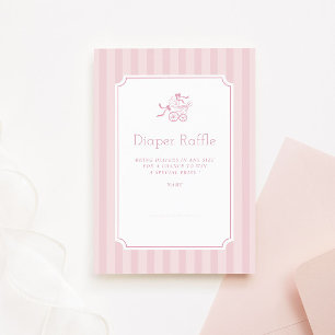 Cute Preppy Baby Barnvagn Raffle Tack Kort