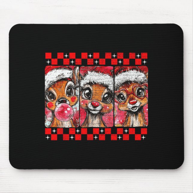 Cute Preppy Christmas,reindeer Brushstrokes Funny  Musmatta (Framsidan)