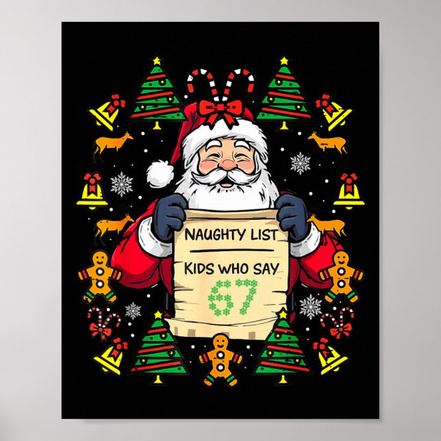Cute Preppy Christmas,reindeer Brushstrokes Funny  Poster (Framsidan)