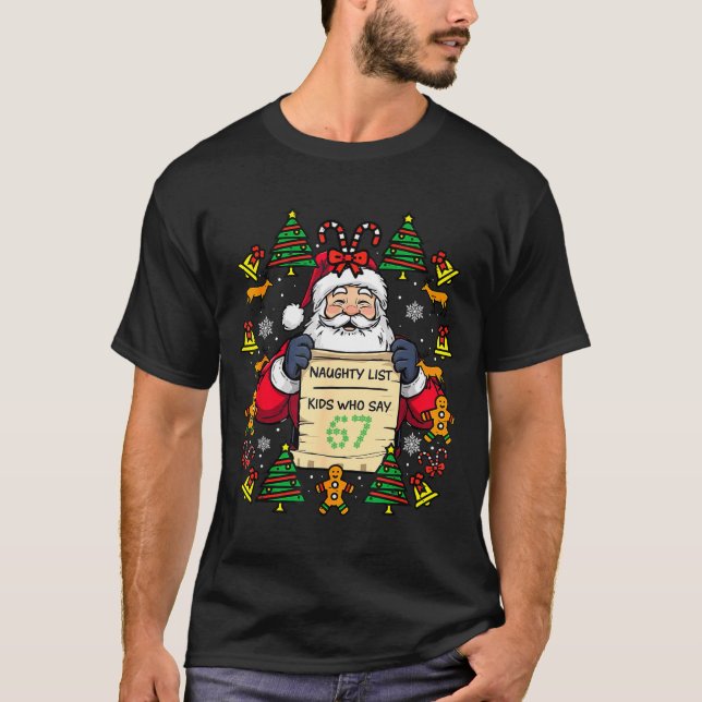 Cute Preppy Christmas,reindeer Brushstrokes Funny  T Shirt (Framsida)