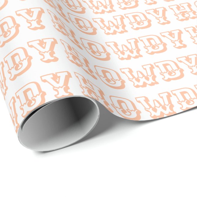 Cute Preppy Girly Howdy Pastel Peach Rosa Presentpapper (Rullad Hörn)