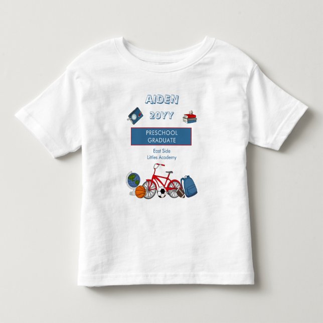 Cute Preschool Studenten Namn | År | School Tod T Shirt (Framsida)