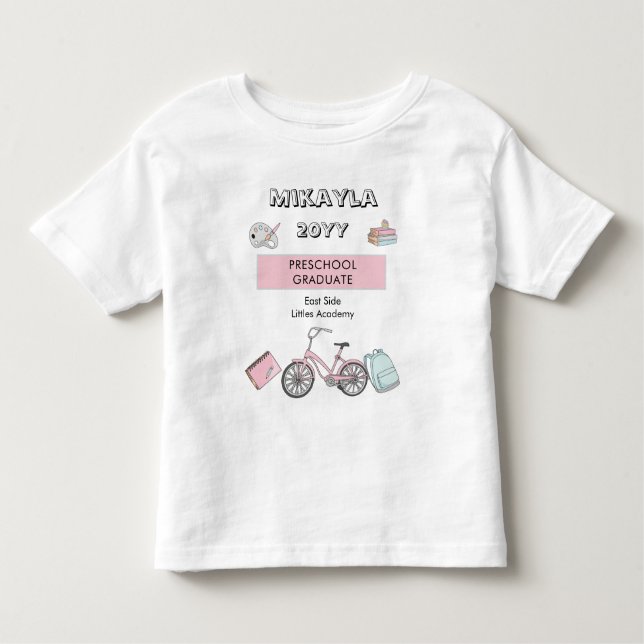 Cute Preschool Studenten Namn | År | Skolor T Shirt (Framsida)