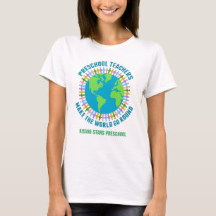 Cute Preschool Teacher World Anpassningsbar School T Shirt