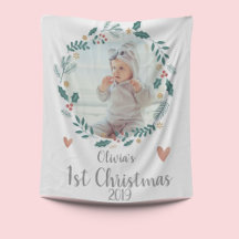 Cute | Pretty Wreath | Baby First Christmas Photo