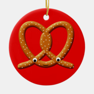 Cute Pretzel Teckning-utskrifter Julgransprydnad Keramik