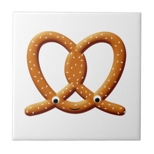 Cute Pretzel Teckning-utskrifter Kakelplatta