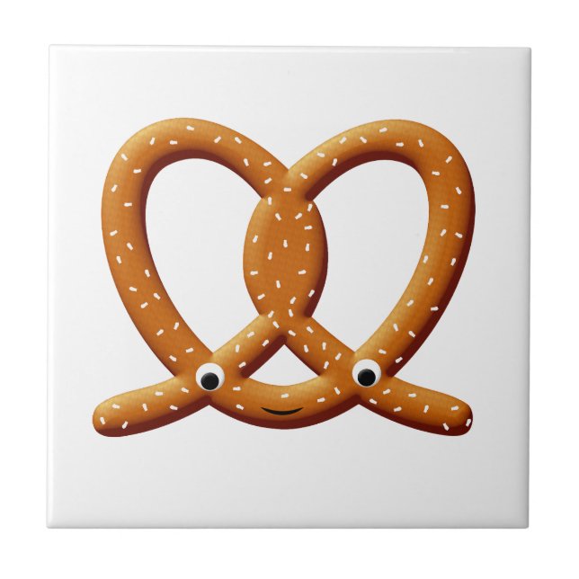 Cute Pretzel Teckning-utskrifter Kakelplatta (Framsidan)