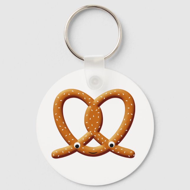 Cute Pretzel Teckning-utskrifter Nyckelring (Baksida)