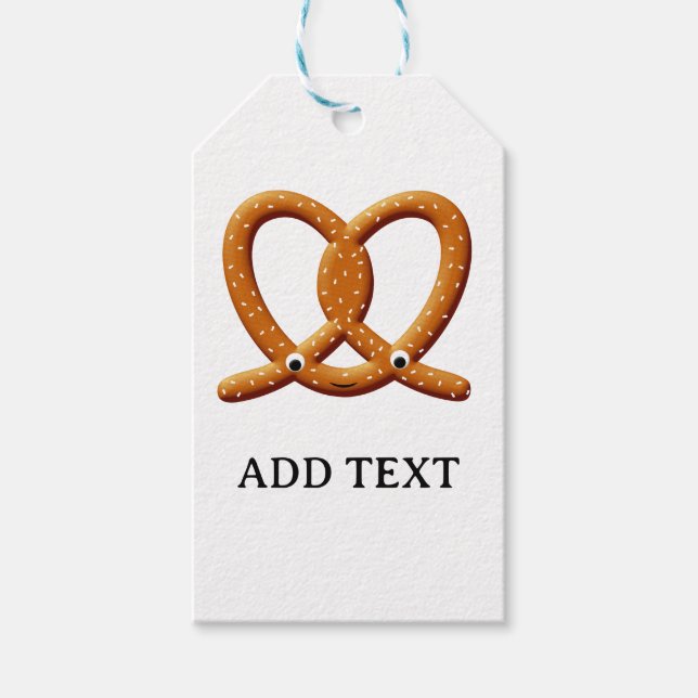 Cute Pretzel Teckning-utskrifter Presentetikett (Framsidan)