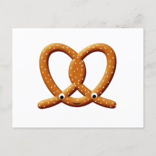 Cute Pretzel Teckning-utskrifter Vykort