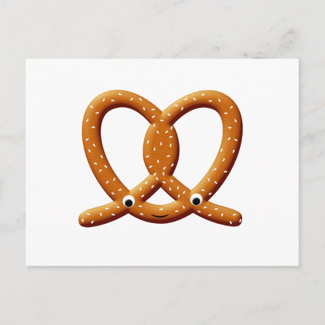 Cute Pretzel Teckning-utskrifter Vykort (Framsida)