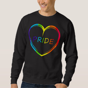 Cute Pride Heart Lgbtq Lesbisk Regnbågsapparat Gay Lång Ärmad Tröja