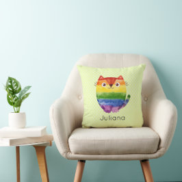 Cute Pride Kattunge Watercolor Kudde
