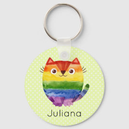 Cute Pride Kattunge Watercolor Nyckelring