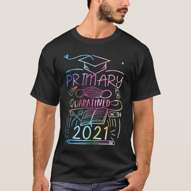 Cute Primary School Graduate Quarantine Primary Sc T Shirt (Framsida)